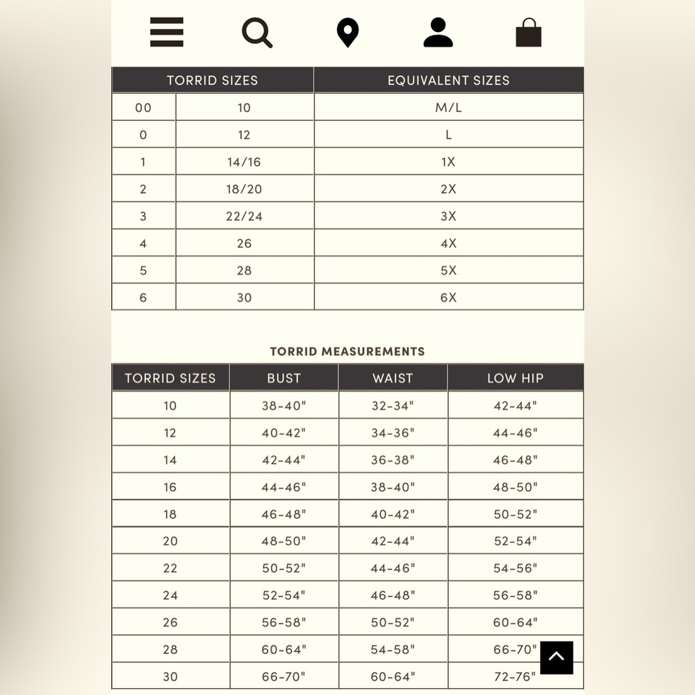 Size Charts